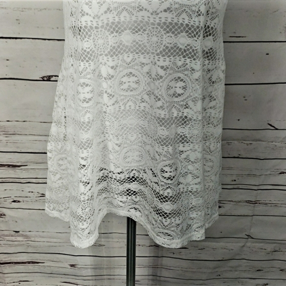 NWT West Loop White Lace Sheer Swim Suit Cover Up Dress Honeymoon Bride Modest - Picture 4 of 6